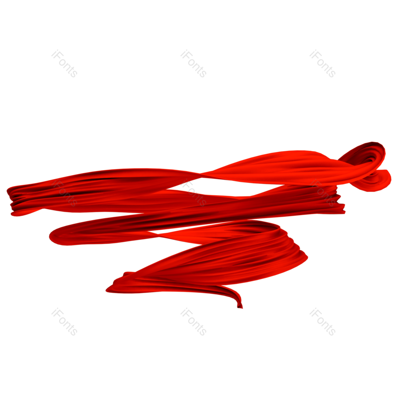 装饰图片,漂浮元素,红色PNG,丝绸免抠素材